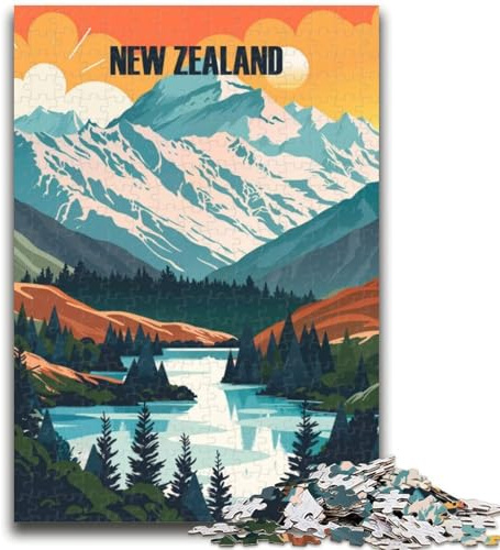 Serene New Zealand Puzzles für Erwachsene und Teenager, pädagogisches Familienspiel, geeignet als Schreibtischdekoration, 1000 Teile (26x38cm)