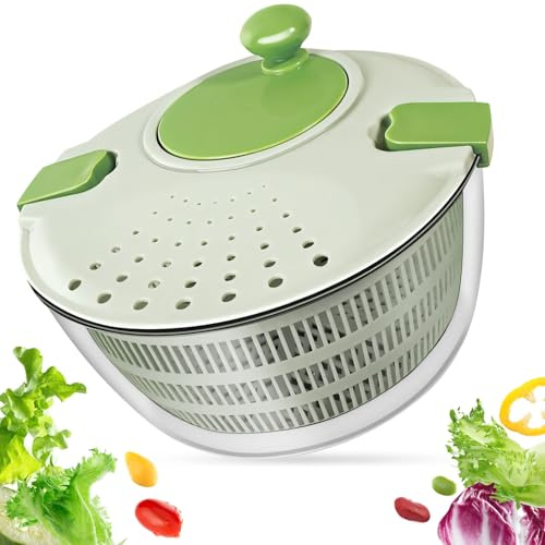 Centrifuga Insalata con Cestino Rete, Insalatiera Strizza Ciotola Scolapiatti Spinner Vegetale Multifunzione 4L, Lavatrice Asciuga Lava Verdure Frutta, Asciugatrice Rotatore Lattuga Manuale Cucina