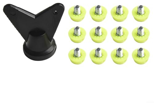 12Pcs Football Boot Studs Set, Soccer Cleat Replacement Spikes 7mm & 10mm with Wrench, Plastic Screw-in Studs for Training and Match Play(Green 7mm+10mm)