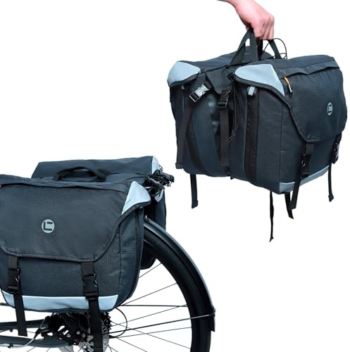 Beafaoo Fahrradtaschen für Gepäckträger, 25L-35L Fahrradtasche, Fahrradtasche Wasserdicht für Reflektierende Streifen, Mountainbike-Gepäckträgertasche