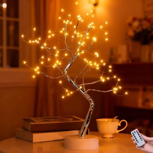 bäumlein Lampe,lichterbaum innen,bäumlein 108 LEDs,Baum Lampe mit Leuchtzweige, Verstellbare Äste, USB/Batteriebetrieben 8 Modi Dimmbar,für Weihnachten Ostern Party Geburtstag Innendeko-B