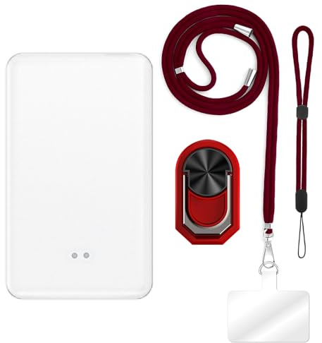 ESACMOT [4 in 1 Hülle Kompatibel mit iPod Classic 3rd Gen 160GB(103.5 * 61.8 * 10.5mm) mit Umhängeband, Handschlaufe und Ringhalter, Stoßfeste Schutzhülle Reiseset (Rotes Set)