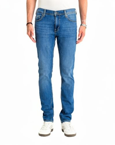 MUSTANG Jeans Herren Vegas Slim Fit Denim Blue - Hosen Herren - Jeanshosen für Männer - 1017120 5000 623 (Blau)