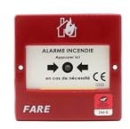 Façade Déclencheur Manuel Adressable Rouge DMA05 – Filaire ou Radio 868 MHz – Voyant LED – IP33 – Sécurité Incendie (sans Fond ni Capot)