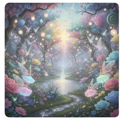 ODAWA Anti-scratch Camera Lens Wrap Fantasy Forest Path Self Adhesive Cloth Wrap Protection for Camera and Lens 21.7x21.7in