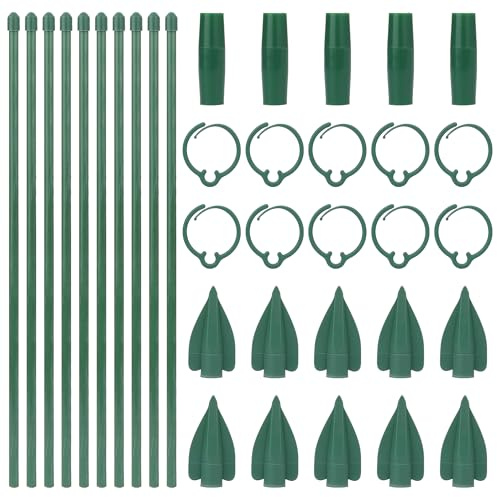 Bangbobi - Set di Supporti per Piante, 10 Pezzi Tutori con Clip, Sostegni Regolabili per Monstera, Orchidee, Pomodori, Rose
