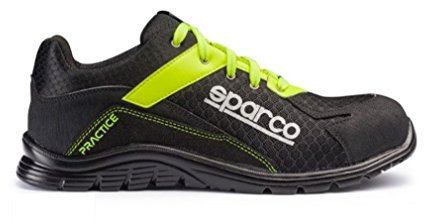 Sparco Unisex Practice Industrial Shoe, Nero-Giallo Fluo, 38 EU