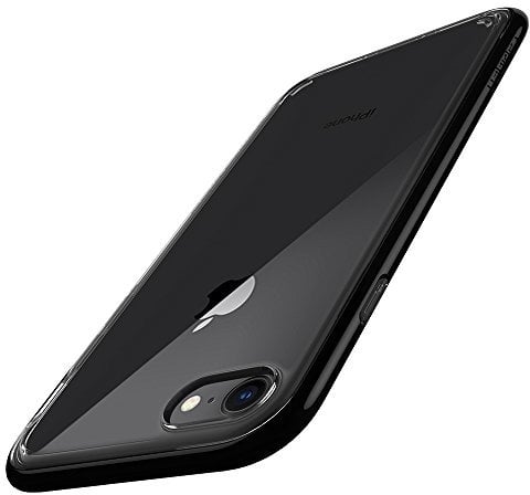 Spigen iPhone 7 Case, iPhone 8 Case, [Neo Hybrid Crystal 2nd Gen] Clear Hard Cover and Reinforced Hard Bumper Frame for iPhone 7 (2017) [Jet Black]