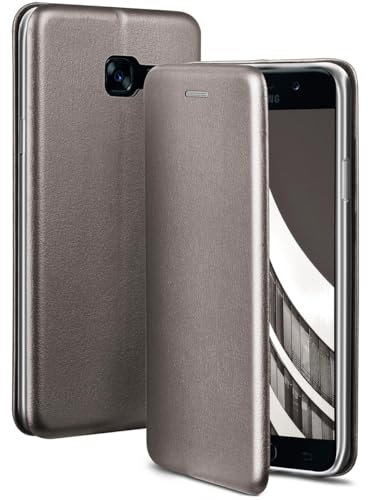 ONEFLOW Business Case für Samsung Galaxy A5 (2017) Handyhülle klappbar mit Standfunktion, Klapphülle Flipcase Cover Dünn, PU Leder Hülle mit Kartenfach, 360 Grad Schutzhülle, Taupe