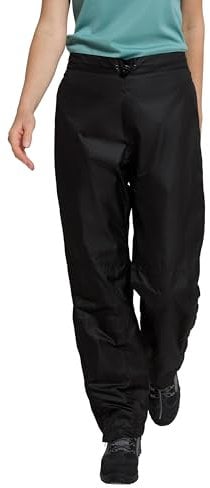 Mountain Warehouse Spray Womens Waterproof Overtrousers - Mesh Lined, Half Side Zip Pants, Ripstop Bottoms - for Autumn, Winter, Outdoors Black (Regular) Women's Size 4