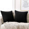Deconovo Kissenbezug Kordsamt Dekokissen Kissenhülle mit Verstecktem Reißverschluss Super Weich für Sofa Couch Schlafzimmer, 60x60 cm, Schwarz, 2er Set
