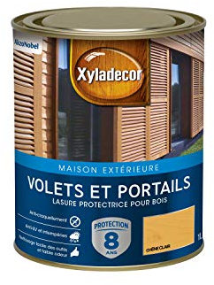 Xyladecor - Lasure Protectrice pour Bois Extérieur - Volets, Portails, Portes, Fenêtres - Couleur : Satin Chêne Clair - Quantité : 1L - 5324253