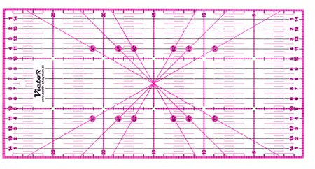 Victor transparentes Lineal 15x30cm in Pink zum Naehen, Basteln, Patchwork und Quilting - Naehlineal