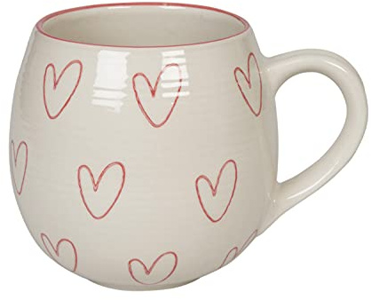 Sophie Allport - Hearts Mug, Stoneware, Dishwasher & Microwave Safe, Large Coffee, Tea or Hot Chocolate Cup (500ml)