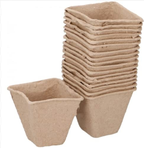 ABRUS Pot de fleurs en papier | Pots pour intérieur et extérieur | Pots de pépinière pour la maison, le jardin, le bureau | Respectueux de l'environnement et biodégradable (Design-1)