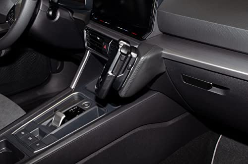KUDA Handyhalterung passend für Seat Leon IV (Typ KL) 2020 / Cupra Formentor (Typ VZ) 2020 - Telefonkonsole für Smartphones, Handy, Navi und mehr - Kunstlederkonsole, Schwarz, 4125