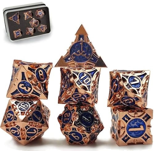 Würfel, DND Würfel Set, D&D Würfel, Würfel Metall. DND Dice Set, Würfel Rollenspiel, DND Würfel Metall RPG, DND Bronze Dice, Dungeons and Dragons Würfel (Bronze 4)