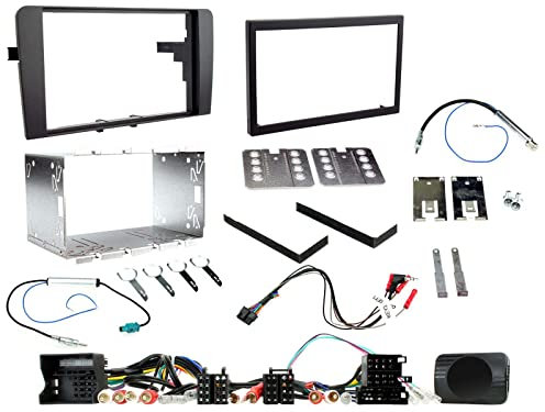Autoleads Full Car Stereo Installation Kit compatible with Audi A3 2003-2012 Double Din Fascia Kit, Steering Wheel Control Interface, Antenna Adapter, Audi Release Keys & Patchlead