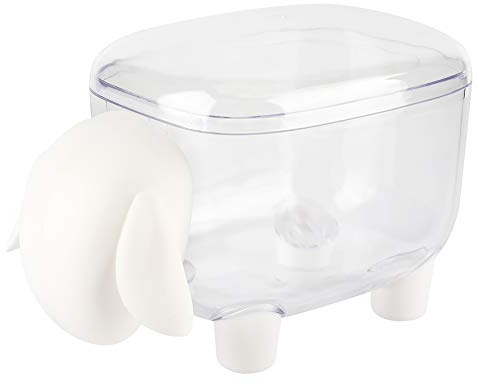 Fdit Mini-Wattestäbchen-Aufbewahrungsbox, Runde Spenderbox, Kosmetische Baumwolle, Zahnstocherhalter, Organizer, Schafform, Badezimmer-Organizer-Behälter(Weiß)