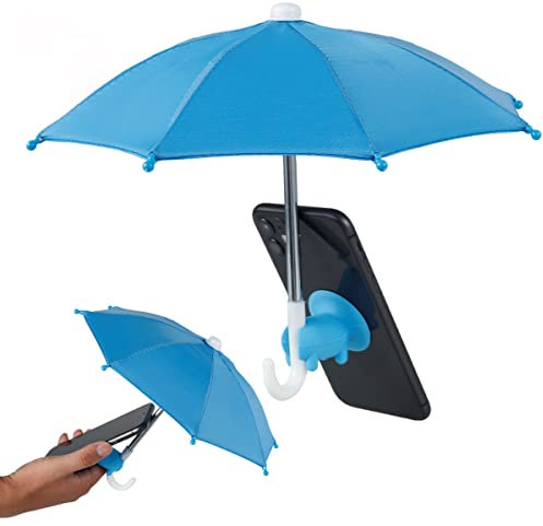 SDYGDB Phone Umbrella for Sun Shade Mini Phone Umbrella with Universal Piggy Suction Cup Stand Outdoor Anti-Glare Sun Cell Phone Cover Phone Suction Cup Holder Stand(blue)