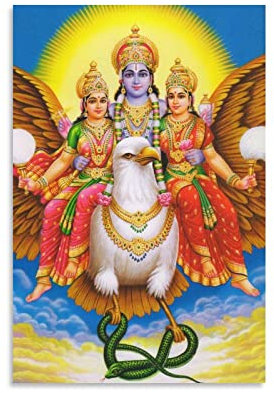 Lord Vishnu Hinduismus-Poster, indische Götter, religiöse Ritualkultur, Bilddruck, Leinwand-Poster, Wandkunst, modernes Zuhause, Kunstwerke, 30 x 45 cm