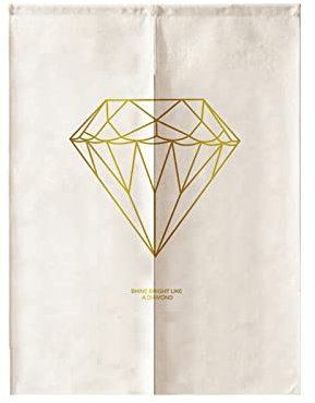 ChangTsing Japanische Dekoration Raumtrenner Raumteiler Vorhang Dachfenster TüRvorhang Blickdicht Baumwoll Gardinen Fliegen Vorhänge tür Goldener Diamant 70 X 150 cm