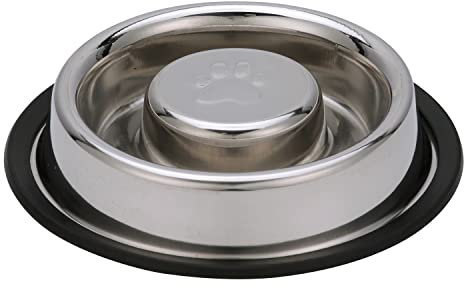 Neater Pet Brands Edelstahl-Napf für langsames Füttern, rutschfest und rutschfest, verhindert Verblassen von Hundefutter, Blähungen, Verdauung und schnelles Fressen (klein, 3/4 Tasse)