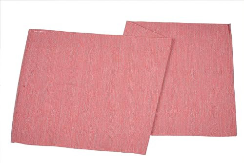 LFH Home Handmade Cotton Yoga Mat Cotton Rug For Exercise, Workout, Fitness - Perfect Heavy Quality Eco Friendly Natural Cotton Woven Reversible Yoga Mats for Men & Women - 72x26 Inch - Brick