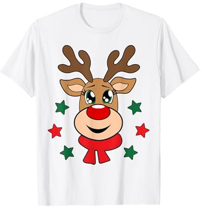 Renne rouge nez Noël pull mignon drôle femmes hommes enfants T-Shirt