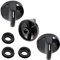 Spares2go Control Switch Knob & Seal Compatible with Miele KM361G KM363G KM371G KM391G KM520 KM523 Hob Oven Cooker (Pack of 3, Black)