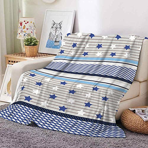 Kuscheldecke Flauschig 130x150 cm graue Sterne Weiche Flanell Fleecedecke Plüsch Decke für Kinder Mädchen Jungen, Warm Sofadecke Wohndecke Couchdecke Wolldecke Tagesdecke