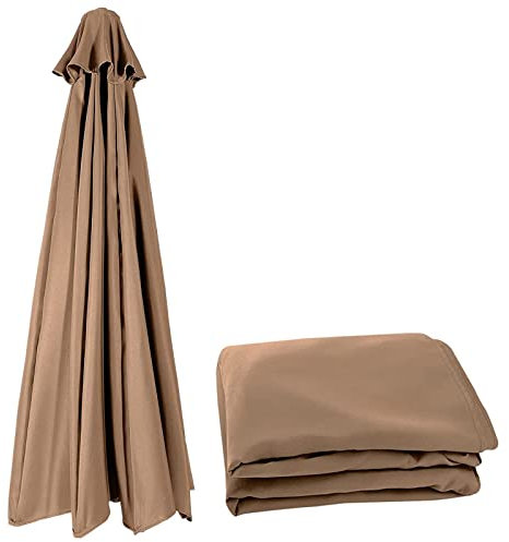 YFZNWHX Redondo Tela De Recambio para Sombrilla, Antiultravioleta,Impermeable, Parasol De Repuesto para Sombrilla De 8 Varillas De 10 Pies De Mercado, Tela De Repuesto (Color : Khaki)