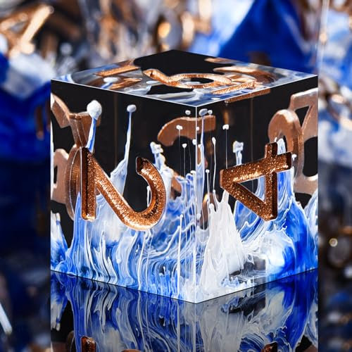 SIQUK 7 Stück Polyedrische Würfel Set 7 Polyedrische Würfel D4 D6 D8 D10 D12 D20 D% Spielwürfel für Dungeons and Dragons DND RPG MTG, Welle Blau
