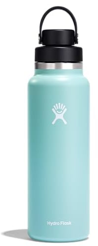 Hydro Flask Water Bottle - Insulated Stainless Steel - Wide Mouth Chug Lid, Non Spill, Leakproof in 40 Oz Dew