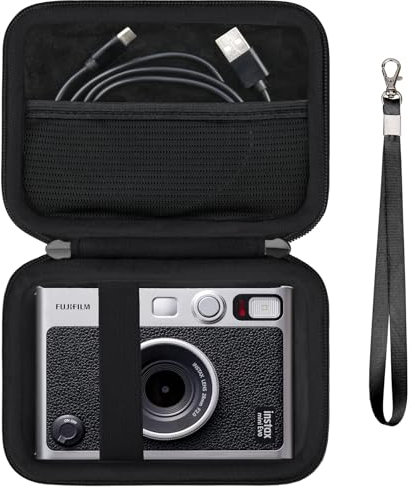 Supmay Hard Carrying Case for Fujifilm Instax Mini EVO 2-in-1 Photo Camera, Instax Mini Printer Travel Storage Case with Mesh Pocket Can Store USB Cables, Film or Other Small Accessories, Black