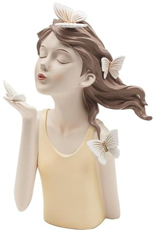 Lesser & Pavey Papillon Chic Peach Girl Figurine 31cm | Home Decor Ornament for Offices | Elegant Fairy Statue for Living Rooms | Lovely Indoor Decor Piece