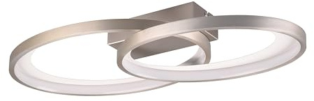 Reality Leuchten LED Deckenleuchte Malaga R64482107, Metall Nickel matt, inkl. 25 Watt LED