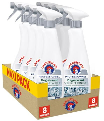 Chanteclair Professionnel - Spray Dégraissant Mecanique, Superpuissant sul Huile et Graisse - 8x 700 ml