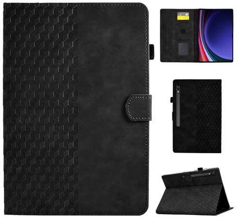 Case for Samsung Galaxy Tab S10 Ultra/S9 Ultra/S8 Ultra 14.6 Inch Protective Tablet Case Stand Cover with S Pen Holder Auto Wake/Sleep for Samsung Galaxy Tab S10 Ultra/S9 Ultra/S8 Ultra, Black