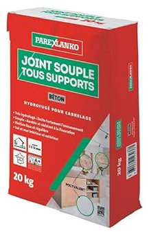 PAREXLANKO - Joint Souple tous Supports - Béton - Joints de Carrelage de 2 à 15 mm Soumis à de Fortes Sollicitations - Neuf et Rénovation - Sol et Mur - Intérieur et Extérieur - 20 kg