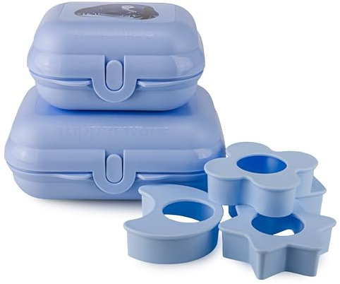 Tupperware Eco+ Kleiner Twin (gr.2) hellblau winterzauber + Mini-Twin (gr.1) hellblau winterzauber (inkl. 4x Ausstechformen)