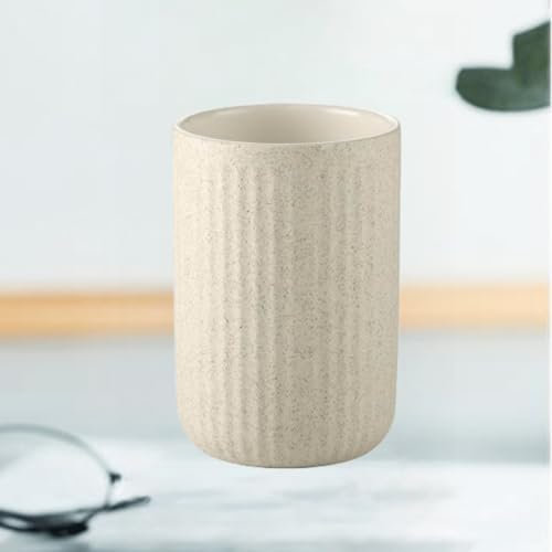 Supercap Ceramic Toothbrush Holder | Tumbler Cups Reusable Toothbrush Mouthwash Cup | Bathroom Toothbrush and Toothpaste Holder | Makeup Brush Holder