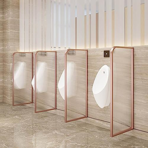 Urinal-Trennwand, WC-Trennwand, Hotel/öffentliche Toilette, wasserdichte Urinal-Trennwand, gehärtete Glasscheibe, Edelstahlrahmen, für Schule/Bar (Farbe: Roségold, Größe: 1 Stück)