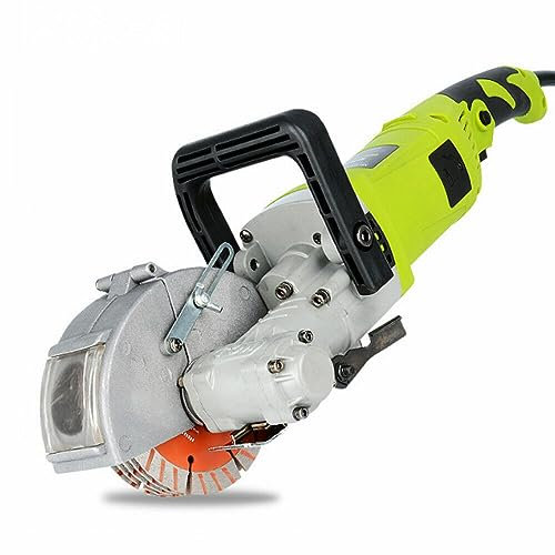 MEHOOSPVN Mauernutfräse Elektrische SchlitzfräSe, 4000W 220V 7500 Rpm MauernutfräSe Maschine MauerfräSe Elektrische SchlitzfräSe WandfräSe +5 SäGeblatt+Wasserpumpe-Maximale Schlitzbreite-33 mm, Grün