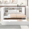 Rtopsu Kinderbett Schlafsofa Tagesbett 90x200 cm mit Ausziehbares Bett und USB-Type-C, Bett mit Stauraum Regal und Lattenrost aus Holz für 1-2 Erwachsene und Kinder, Weiß, Ohne Matratze