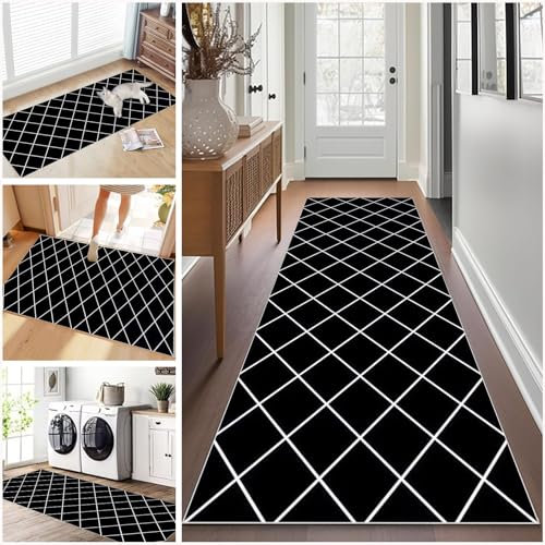100 x 160 cm, Tapis de Passage Couloir Long, Tapis Cuisine Devant Evier Antidérapant et Lavable, Tapis d Entree Interieur Tapis Escalier, Tapis de Couloir, Buanderie, Cuisine, Paillasson d'entrée