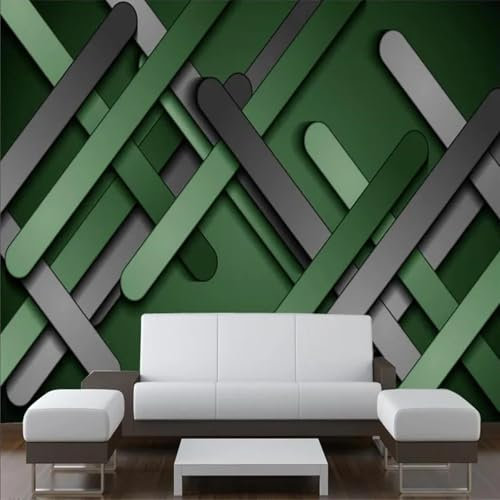YYZOVBNN Modern Abstract Geometric Wallpaper Grey Green Metal Plate Creative Photo 3D Wallpaper Mural Living Room Bedroom Decoration Modern Art Poster