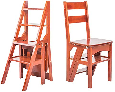 Tabouret Pliant, Tabouret intérieur escabeau Pliant Cuisine échelles en Bois escabeau Pliant Charge maximale 150 kg(Brown)