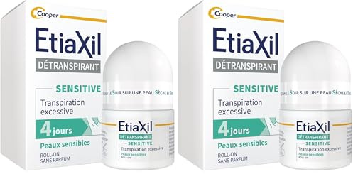 ETIAXIL - Déodorant Détranspirant - Traitement Transpiration Excessive - Aisselles - Peaux Sensibles - Efficacité 4 jours -15 ml (Lot de 2)