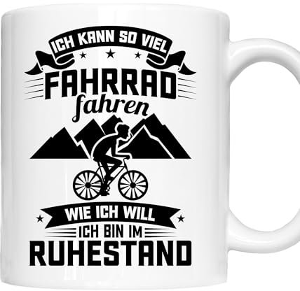 Rente Tasse | ich kann so viel Fahrrad fahren wie ich will ich bin im Ruhestand | Rentnerin Geschenk Fahrrad fahren Tasse Ruhestand Kaffeebecher lustig